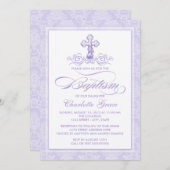 ラベンダーバプテスマ招待状 招待状 (正面/裏面)