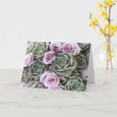 ラベンダーバラとエチェベリアスカード カード (黄色い花)