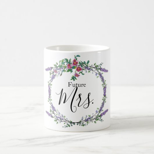 ラベンダーバラとユーカリ·フューチャーミセス コーヒーマグカップ (中央)