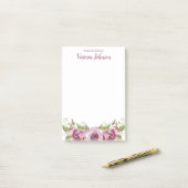 ラベンダーバラのデスクから4 x 6 ポストイット (デスク上)