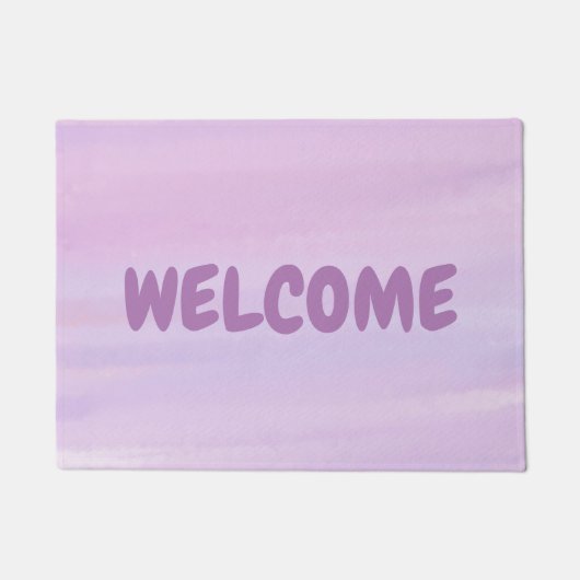ラベンダーバラは私の色お気に入りの歓迎のフォーマットである ドアマット (正面)