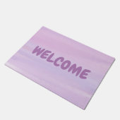 ラベンダーバラは私の色お気に入りの歓迎のフォーマットである ドアマット (アングル)