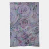 ラベンダーバラウォーターカラーアート キッチンタオル (縦)