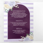 ラベンダーバラカボチャQRコードプラム結婚ズ 三つ折り招待状 (内部最初)