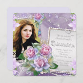 ラベンダーバラキンセアニェラ 招待状 (正面/裏面)