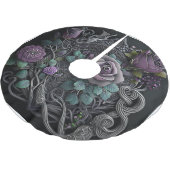 ラベンダーバラケルト結び目模様包装紙 ブラッシュドポリエステルツリースカート (アングル)