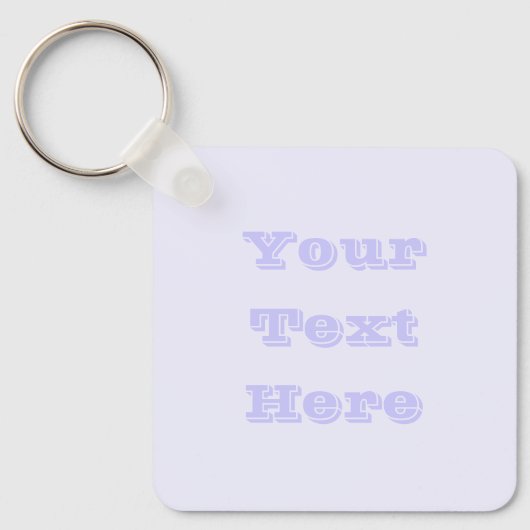 ラベンダーバラソフト淡い色のホワイトパステル無地のカラー キーホルダー (正面)