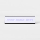 ラベンダーバラソフト淡い色のホワイトパステル無地のカラー デスクネームプレート (正面)