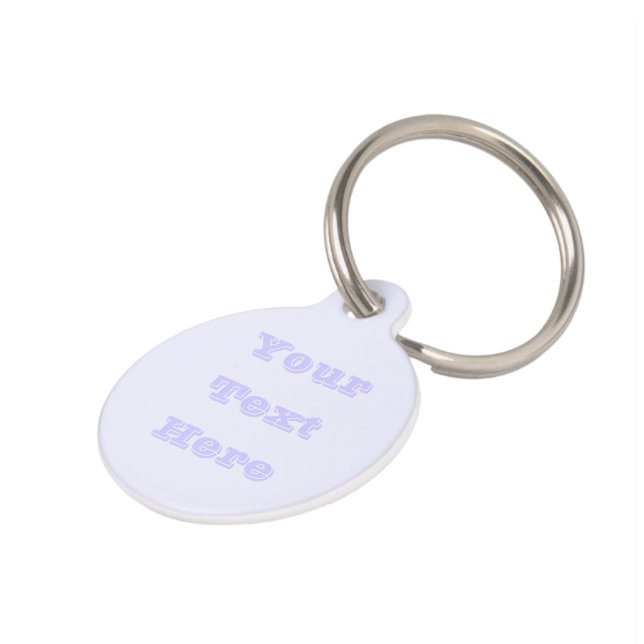 ラベンダーバラソフト淡い色のホワイトパステル無地のカラー ペット　ネームタグ (側面)