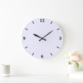 ラベンダーバラソフト淡い色のホワイトパステル無地のカラー ラージ壁時計