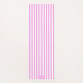 ラベンダーバラピンクホワイトストライプ名前をカスタムする ヨガマット (正面)