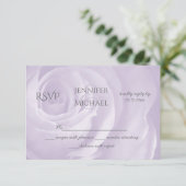 ラベンダーバラフローラシンプルエレガントなウェディングRSVP 出欠カード (スタンド正面)