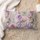 ラベンダーバラフローラ装飾用クッション ランバークッション (ブランケット)