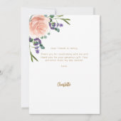ラベンダーバラ写真ブライダルシャワーサンキューカード サンキューカード (裏面)