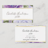 ラベンダーバラ名刺 名刺 (正面/裏面)