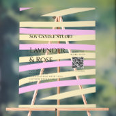 ラベンダーバラ大豆キャンドルビジネス追加q rコードテックス アクリルサイン (ニュートラル)