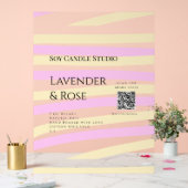 ラベンダーバラ大豆キャンドルビジネス追加q rコードテックス アクリルサイン (ウェディング)