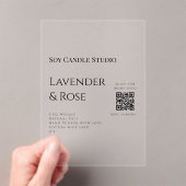 ラベンダーバラ大豆キャンドルビジネス追加q rコードテックス アクリル招待状 (インサイチュ (ポータブル))