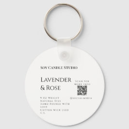 ラベンダーバラ大豆キャンドルビジネス追加q rコードテックス キーホルダー
