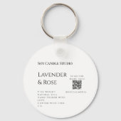 ラベンダーバラ大豆キャンドルビジネス追加q rコードテックス キーホルダー (裏面)