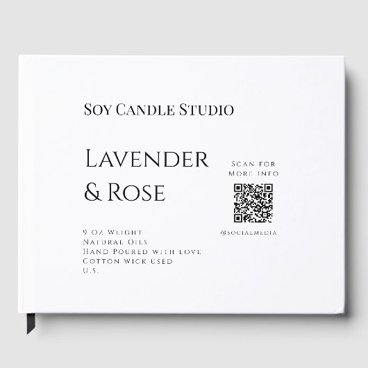 ラベンダーバラ大豆キャンドルビジネス追加q rコードテックス ゲストブック (正面)