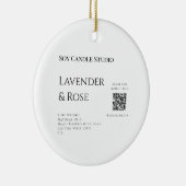 ラベンダーバラ大豆キャンドルビジネス追加q rコードテックス セラミックオーナメント (右)
