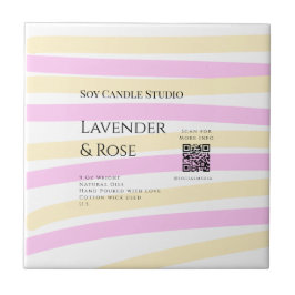 ラベンダーバラ大豆キャンドルビジネス追加q rコードテックス タイル