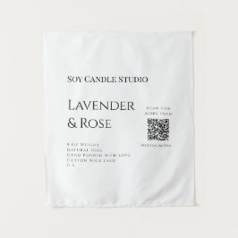 ラベンダーバラ大豆キャンドルビジネス追加q rコードテックス タペストリー