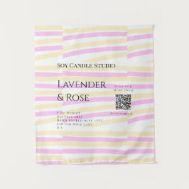 ラベンダーバラ大豆キャンドルビジネス追加q rコードテックス タペストリー