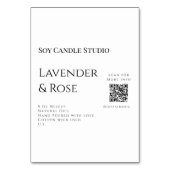 ラベンダーバラ大豆キャンドルビジネス追加q rコードテックス テーブルナンバー (裏面)