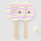 ラベンダーバラ大豆キャンドルビジネス追加q rコードテックス ハンドファン (正面&裏面)