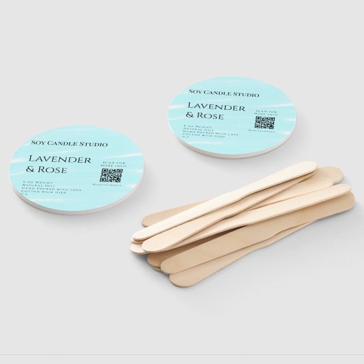 ラベンダーバラ大豆キャンドルビジネス追加q rコードテックス ハンドファン (組立なし)