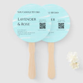 ラベンダーバラ大豆キャンドルビジネス追加q rコードテックス ハンドファン (正面&裏面)