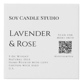 ラベンダーバラ大豆キャンドルビジネス追加q rコードテックス フェイクキャンバスプリント