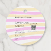 ラベンダーバラ大豆キャンドルビジネス追加q rコードテックス フェイバータグ (裏面)