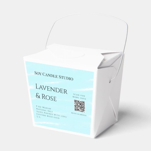 ラベンダーバラ大豆キャンドルビジネス追加q rコードテックス フェイバーボックス (正面サイド)