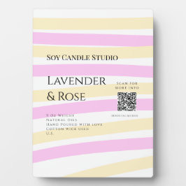 ラベンダーバラ大豆キャンドルビジネス追加q rコードテックス フォトプラーク