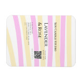 ラベンダーバラ大豆キャンドルビジネス追加q rコードテックス マグネット (横)