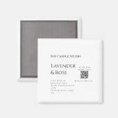 ラベンダーバラ大豆キャンドルビジネス追加q rコードテックス マグネット (正面/裏面)