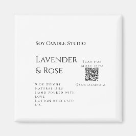 ラベンダーバラ大豆キャンドルビジネス追加q rコードテックス マグネット