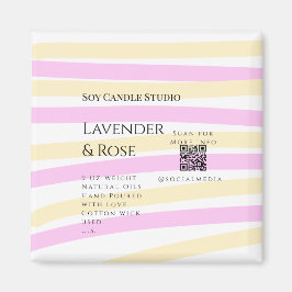 ラベンダーバラ大豆キャンドルビジネス追加q rコードテックス マグネット