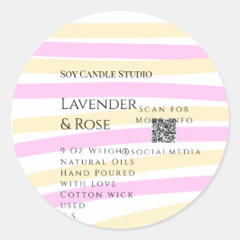 ラベンダーバラ大豆キャンドルビジネス追加q rコードテックス ラウンドシール