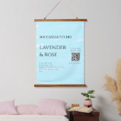 ラベンダーバラ大豆キャンドルビジネス追加q rコードテックス 吊り下げ型タペストリー (寝室)