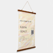 ラベンダーバラ大豆キャンドルビジネス追加q rコードテックス 吊り下げ型タペストリー (傾斜あり)