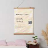 ラベンダーバラ大豆キャンドルビジネス追加q rコードテックス 吊り下げ型タペストリー (寝室)