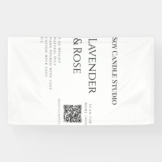 ラベンダーバラ大豆キャンドルビジネス追加q rコードテックス 横断幕 (横)