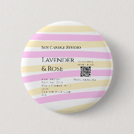 ラベンダーバラ大豆キャンドルビジネス追加q rコードテックス 缶バッジ