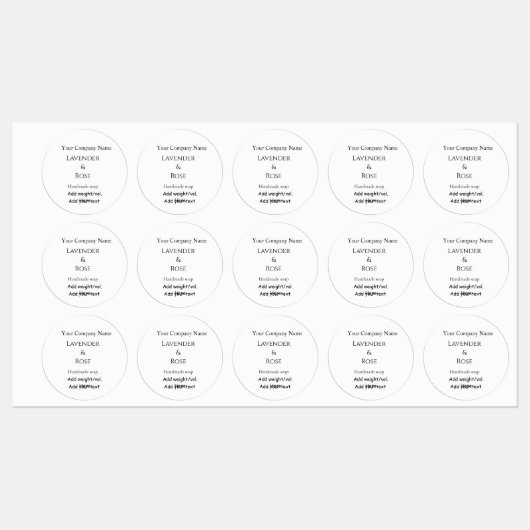 ラベンダーバラ手作り石鹸を追加ウェイト名文字 ラベル (シート)