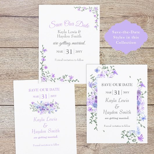 ラベンダーバラ結婚つる植物救ズの日付 招待状