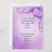 ラベンダーバラ結婚式招待状エレガント、 招待状 (裏面)